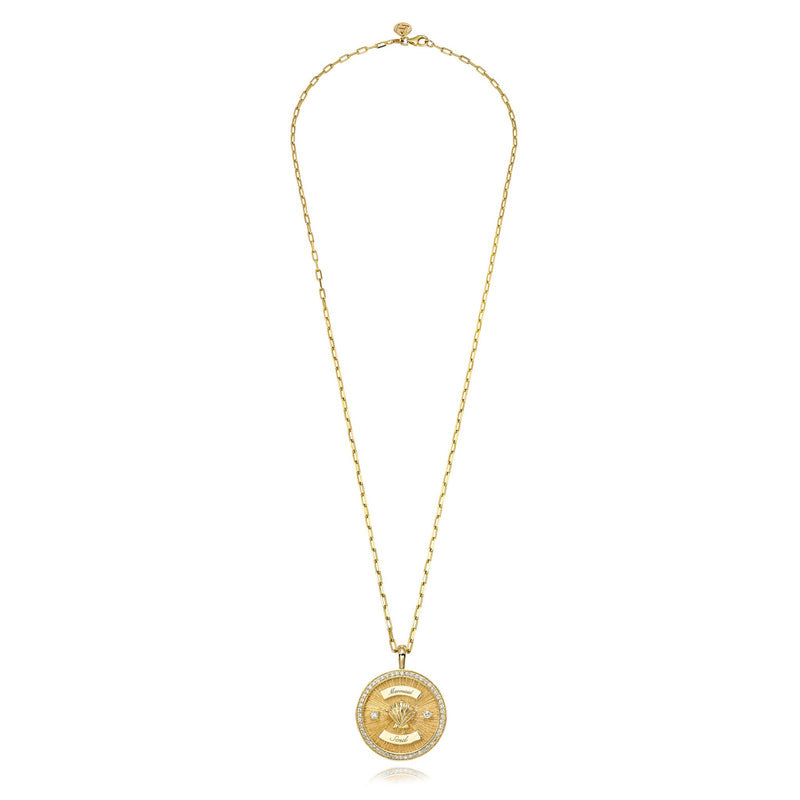 Mermaid Coin with Diamond Frame Necklace by Logan Hollowell Jewelry