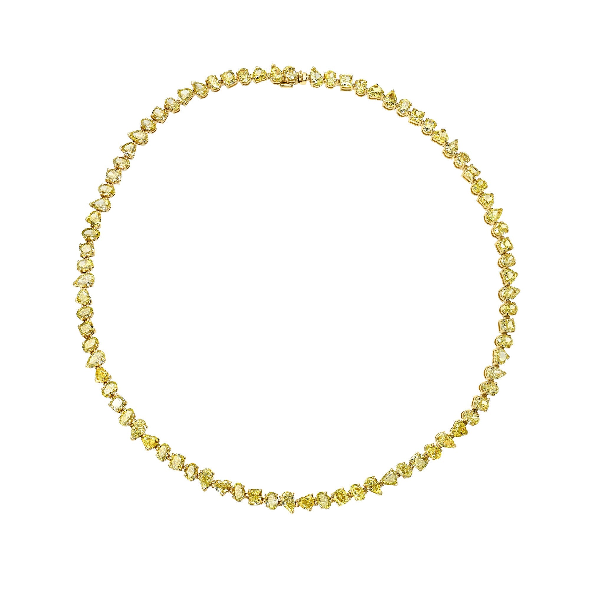 Fancy Yellow Diamond Fortuna Necklace Yellow Gold 14.5 by Logan Hollowell Jewelry