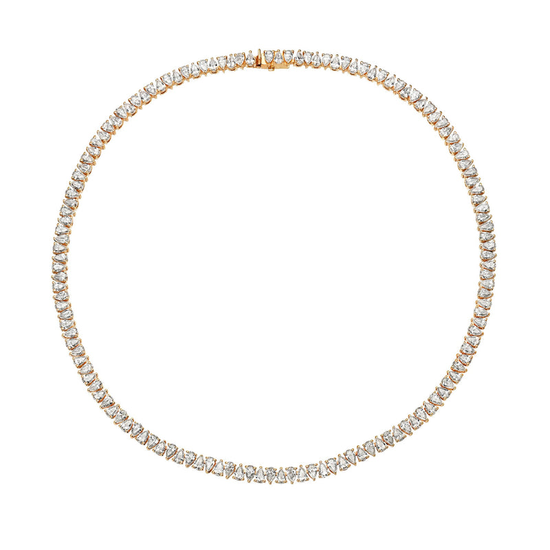 18K Diamond Line Reverse Water Drop Necklace (WIP) by Logan Hollowell Jewelry