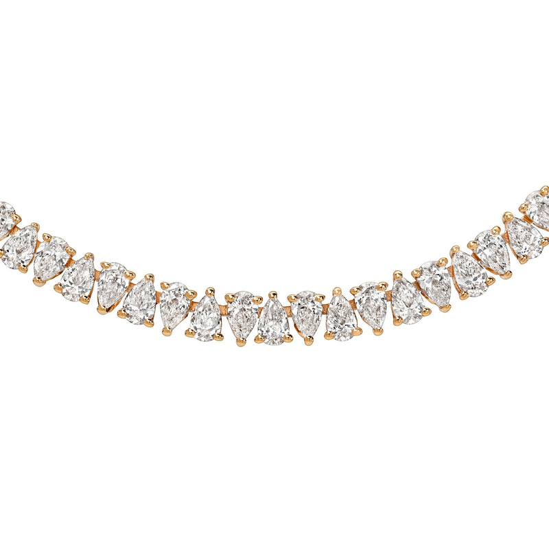 18K Diamond Line Reverse Water Drop Necklace (WIP) by Logan Hollowell Jewelry
