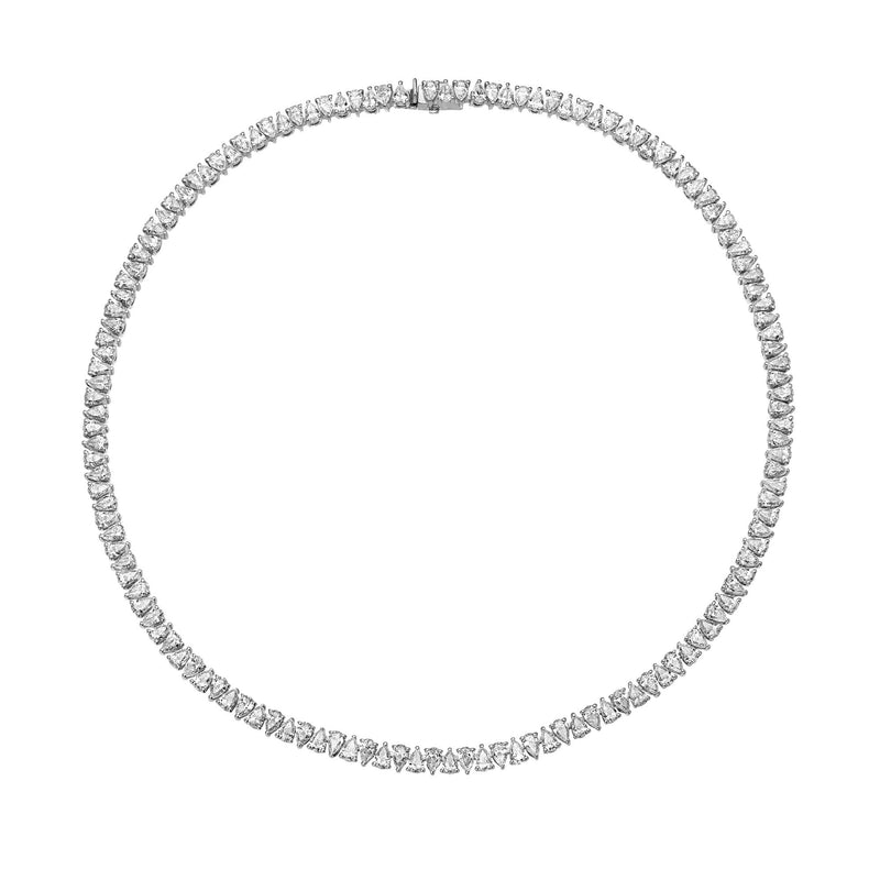 18K Diamond Line Reverse Water Drop Necklace (WIP) by Logan Hollowell Jewelry