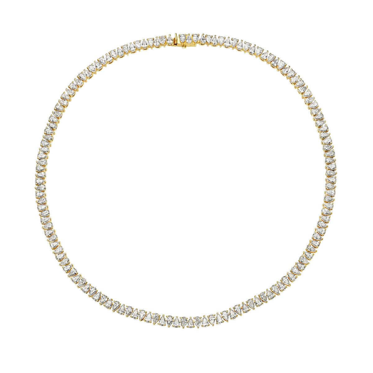 18K Diamond Line Reverse Water Drop Necklace (WIP) Yellow Gold 14" by Logan Hollowell Jewelry