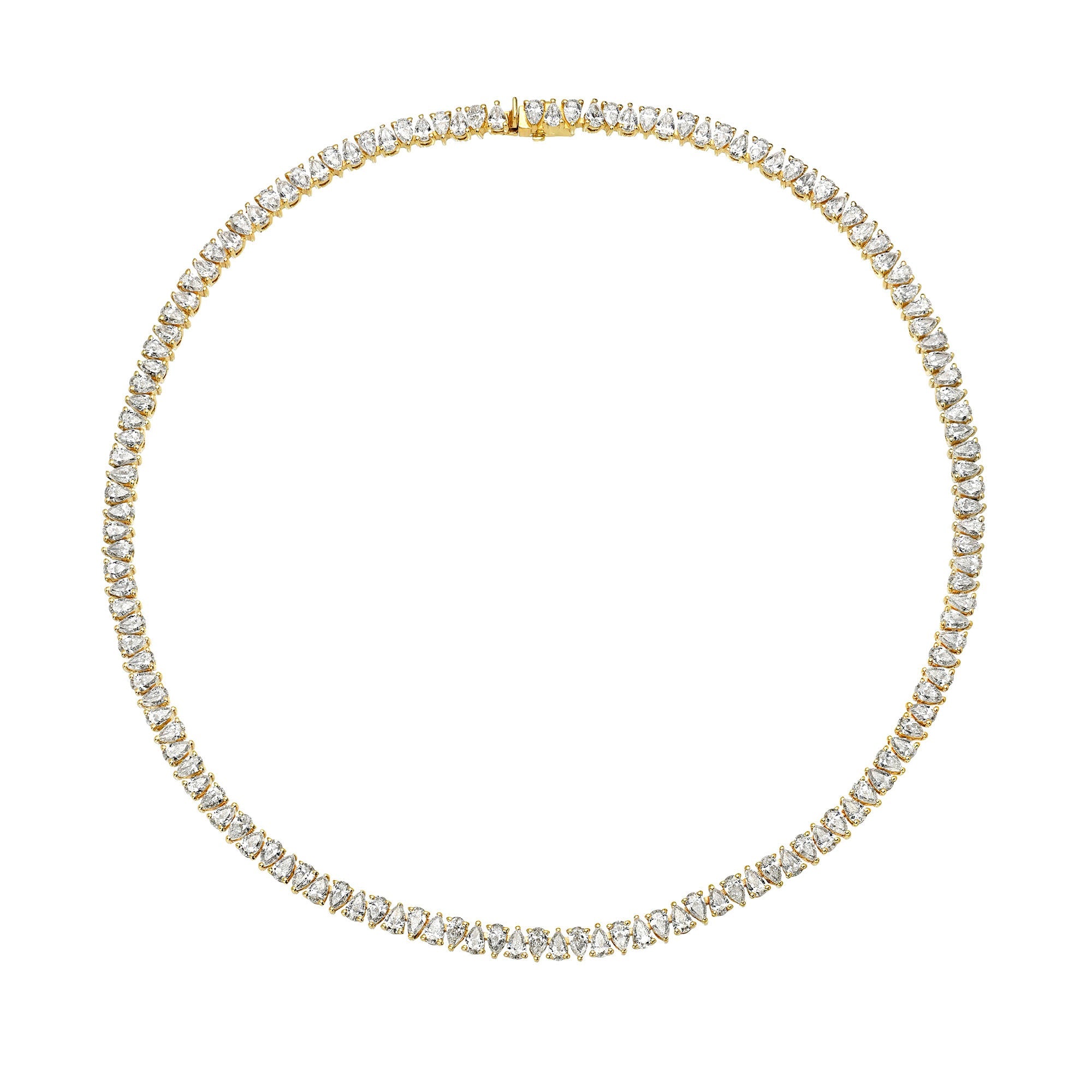 18K Diamond Line Reverse Water Drop Necklace (WIP) Yellow Gold 14" by Logan Hollowell Jewelry