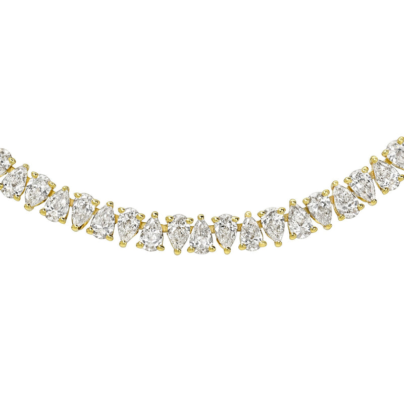 18K Diamond Line Reverse Water Drop Necklace (WIP) by Logan Hollowell Jewelry