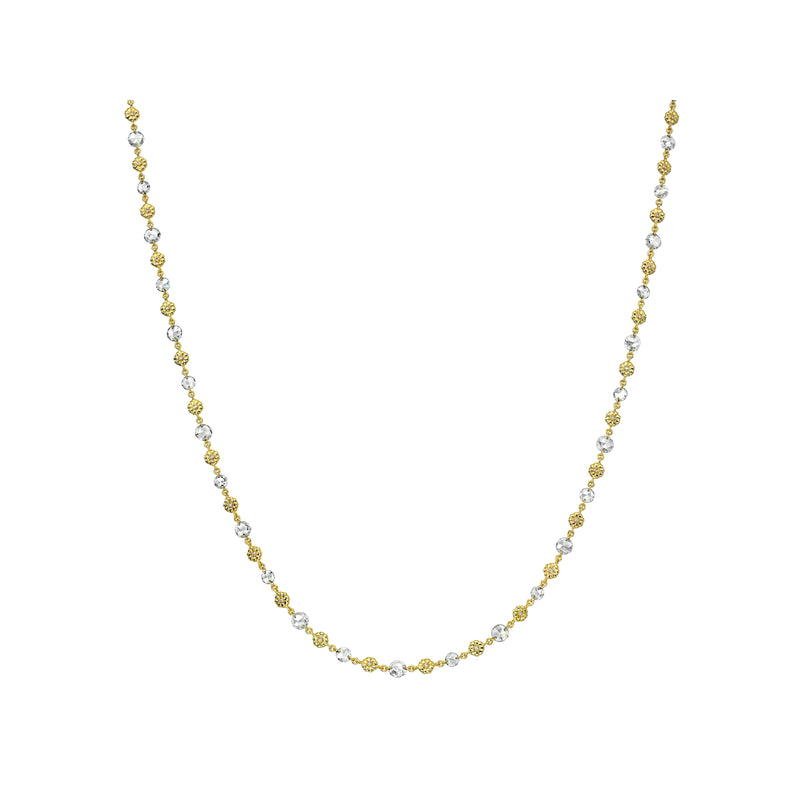 Rose Cut Daisy Chain Necklace Yellow Gold 15-16" by Logan Hollowell Jewelry