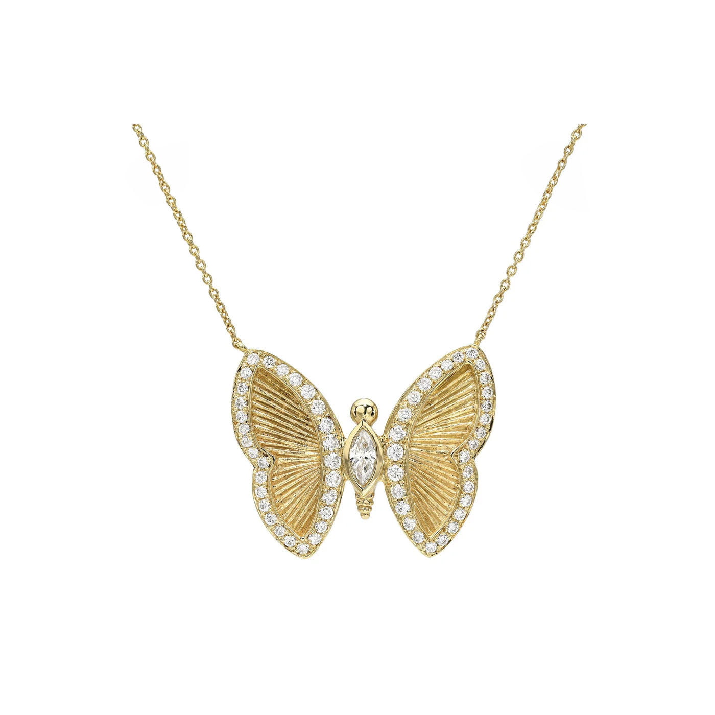 Metamorphosis Necklace Yellow Gold 18-19" by Logan Hollowell Jewelry