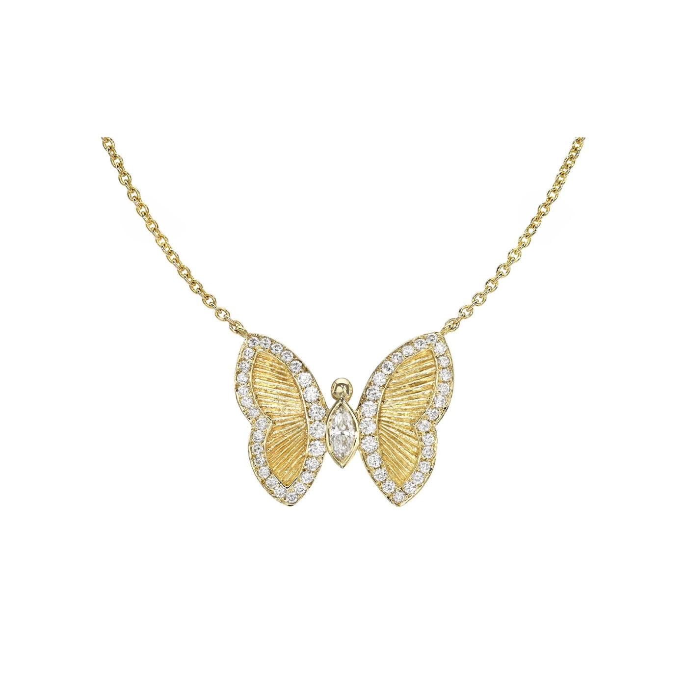 Petite Metamorphosis Necklace Yellow Gold 16" by Logan Hollowell Jewelry