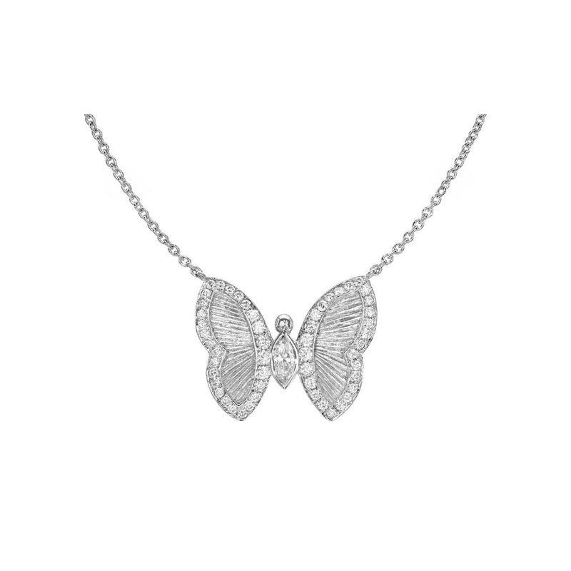 Petite Metamorphosis Necklace White Gold 16" by Logan Hollowell Jewelry