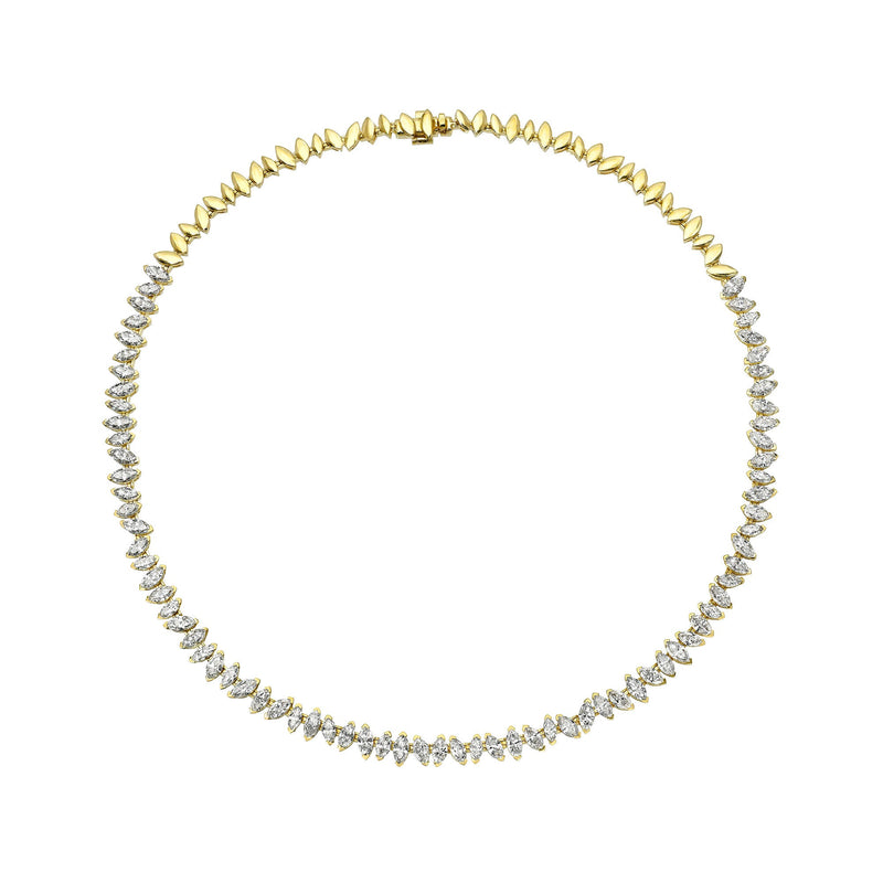 Dancing Marquise Lab Diamond Necklace | Ready to Ship (LAB) Yellow Gold 13.5" Lab-Created by Logan Hollowell Jewelry