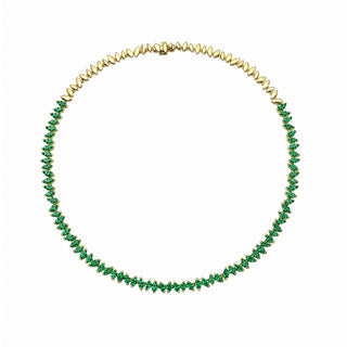 Dancing Marquise Emerald Wheat Necklace