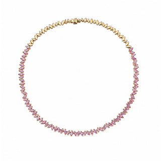 Dancing Marquise Pink Sapphire Wheat Necklace