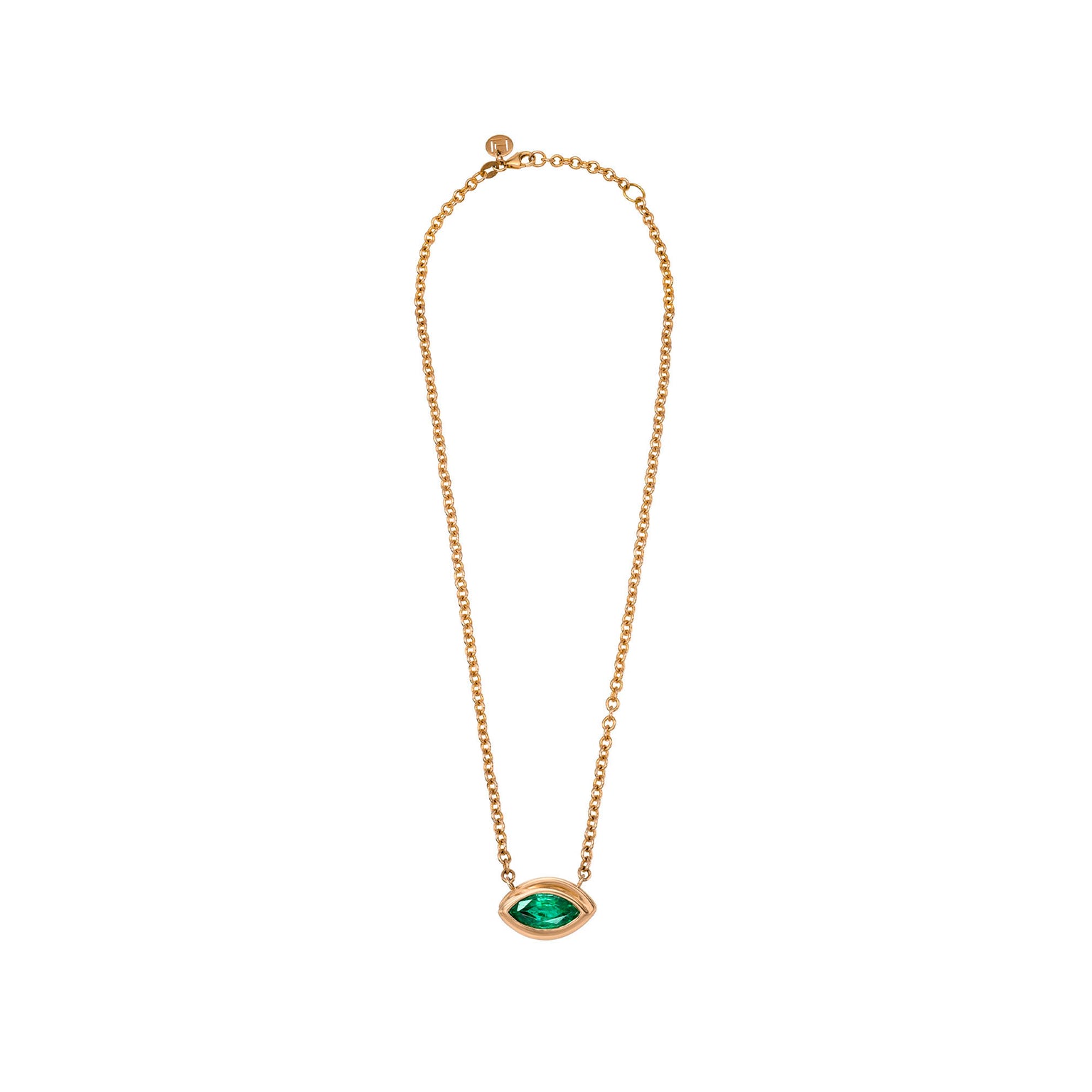 Enigma Angel Eye Marquise Emerald Pendant by Logan Hollowell Jewelry