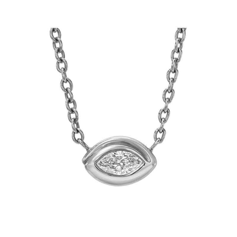 Enigma Eye Diamond Necklace White Gold 0.50 CT 16" by Logan Hollowell Jewelry