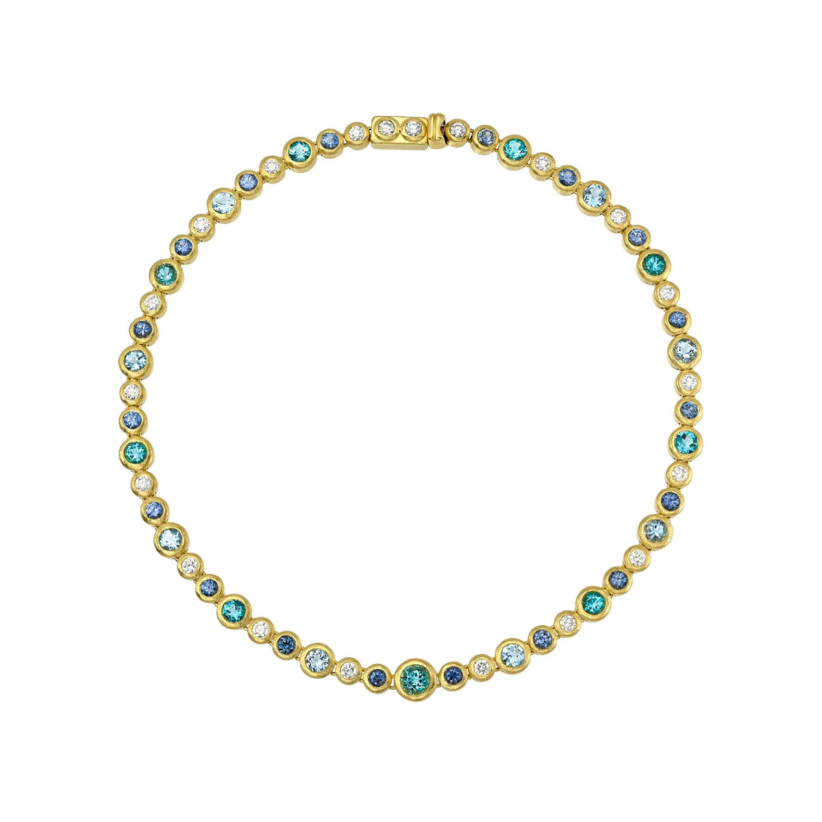 Marine Bubble Necklace Yellow Gold 13" by Logan Hollowell Jewelry