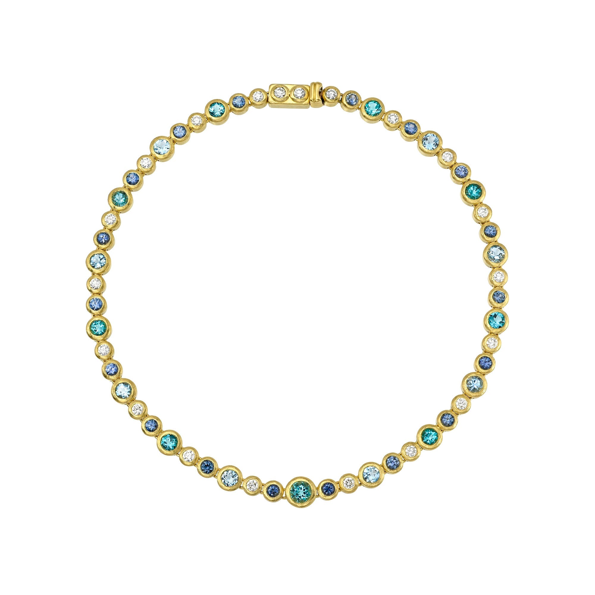 Marine Bubble Necklace Yellow Gold 13" by Logan Hollowell Jewelry