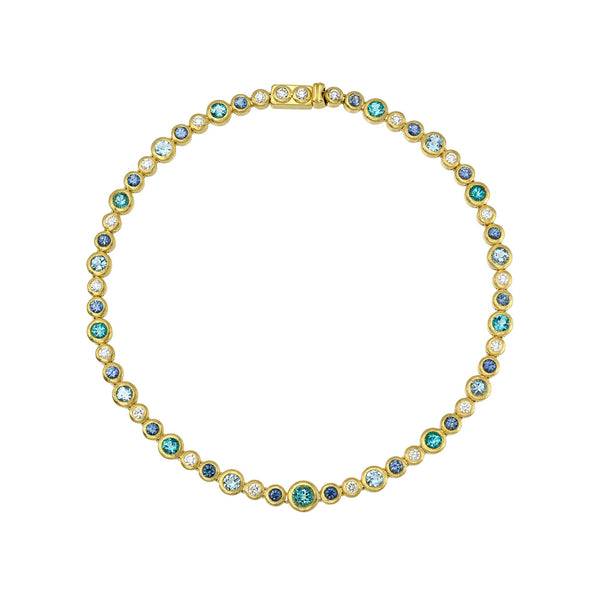 Marine Bubble Necklace Yellow Gold 14" by Logan Hollowell Jewelry