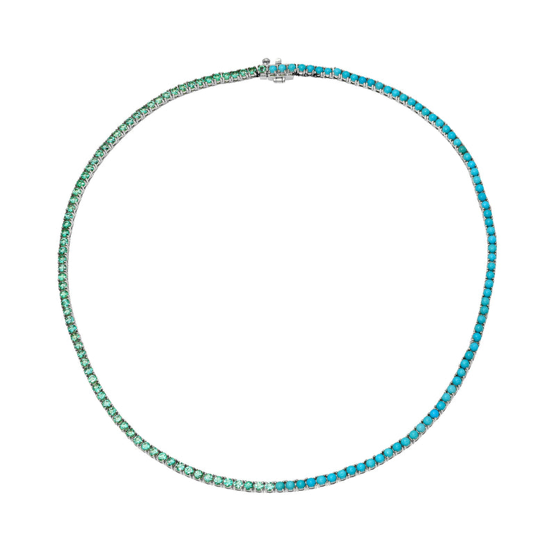 Turquoise & Emerald Infinity Tennis Choker