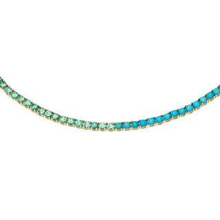 Turquoise & Emerald Infinity Tennis Choker