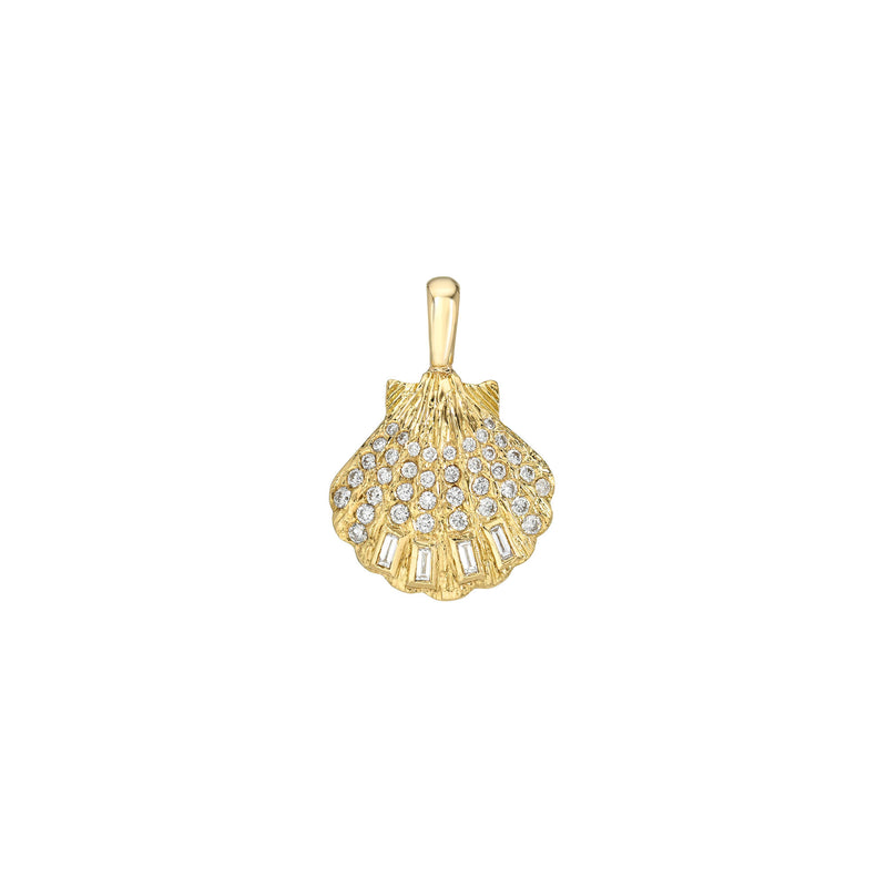 Baby Diamond & Pearl Shell Pendant by Logan Hollowell Jewelry