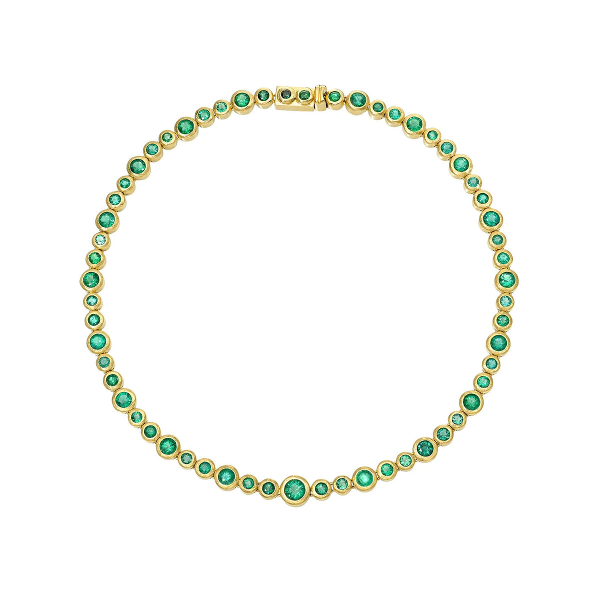 Emerald Bubble Necklace Yellow Gold 14" by Logan Hollowell Jewelry