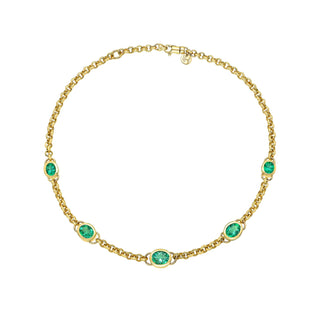 Emerald Empress Necklace Yellow Gold 14" by Logan Hollowell Jewelry