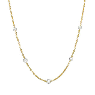 Eau de Rose Cut Cosima 5 Diamond Choker Yellow Gold 15" by Logan Hollowell Jewelry