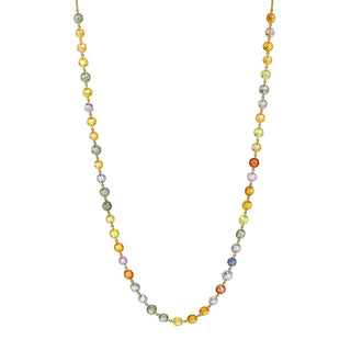 Eau de Rose Cut Rainbow Necklace Yellow Gold 18" by Logan Hollowell Jewelry