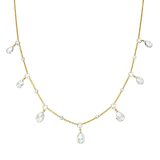 Eau de Rose Cut Gaia Large Diamond Choker Yellow Gold 16" by Logan Hollowell Jewelry