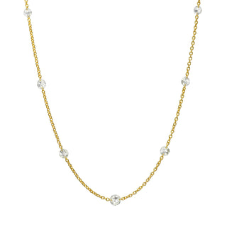 Eau de Rose Cut Cosima 7 Diamond Choker Yellow Gold 18" by Logan Hollowell Jewelry