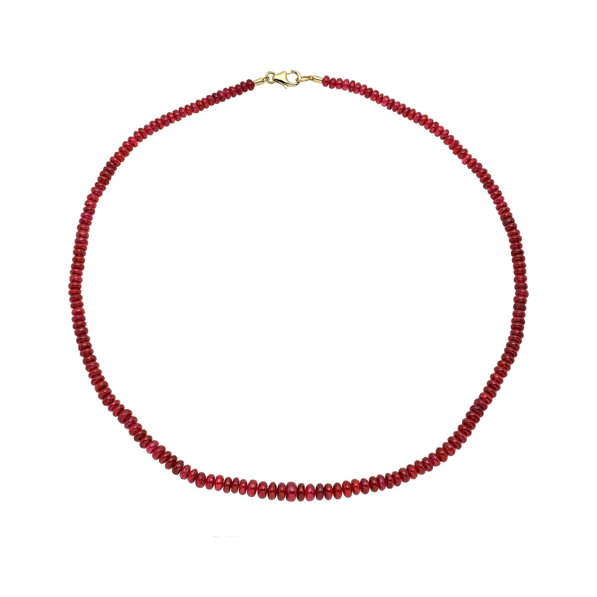 Rubellite Beaded Necklace 13.5" by Logan Hollowell Jewelry
