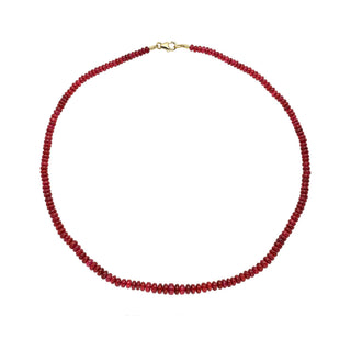 Rubellite Beaded Necklace 13.5" by Logan Hollowell Jewelry