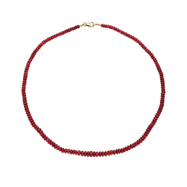 Rubellite Beaded Necklace 13.5" by Logan Hollowell Jewelry