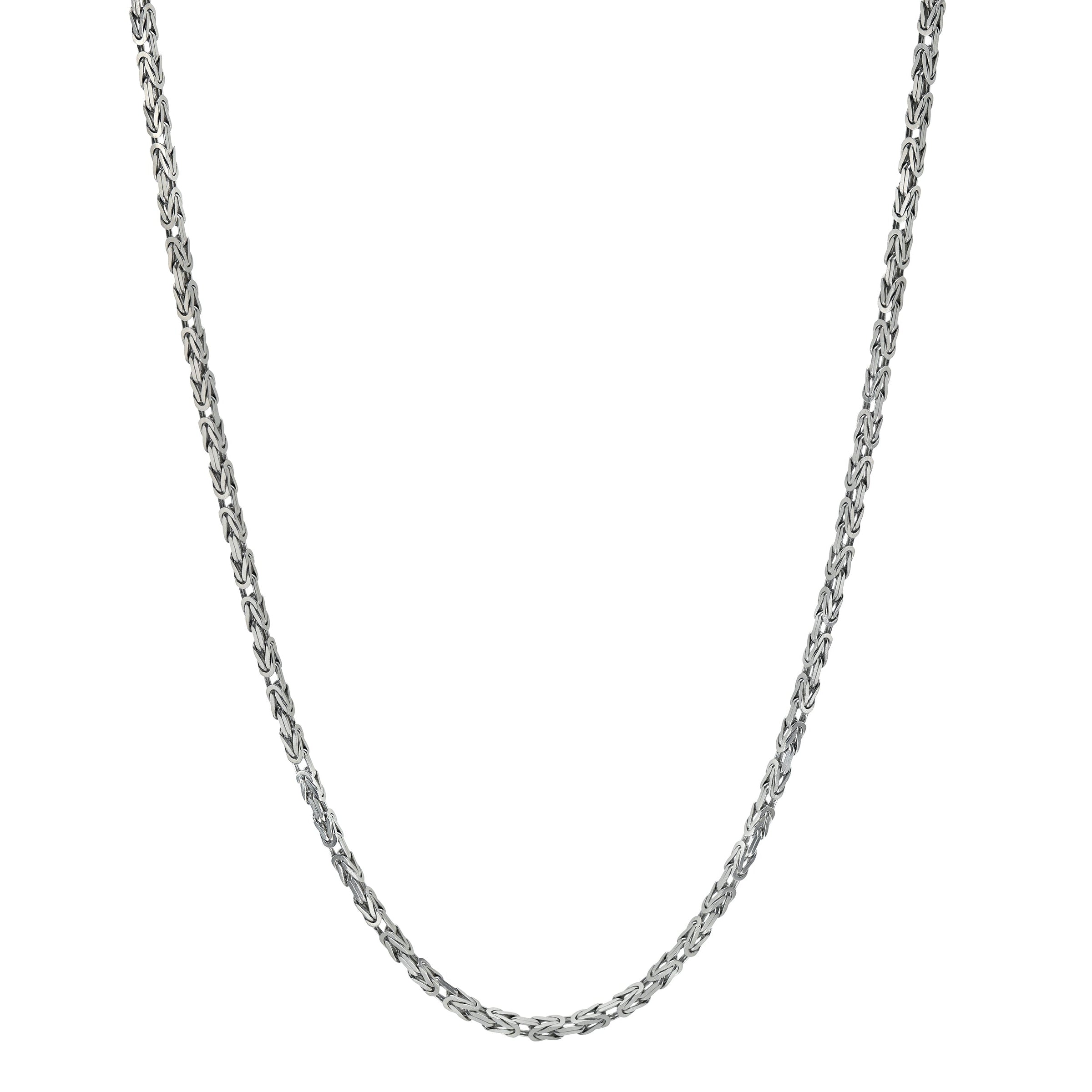 Men’s Byzantine Chain White Gold 22" by Logan Hollowell Jewelry