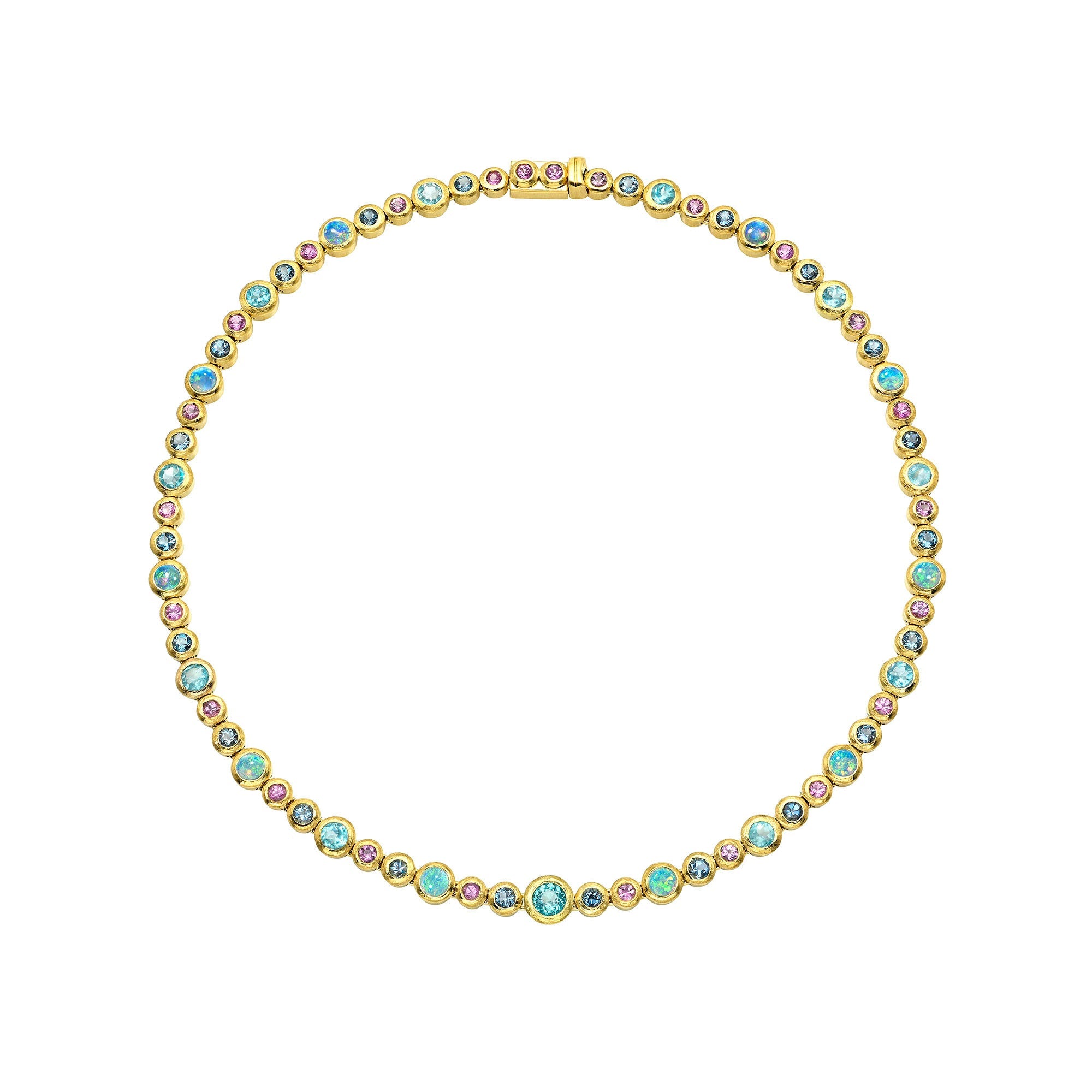 Mermaid Bubble Necklace Yellow Gold 14" by Logan Hollowell Jewelry