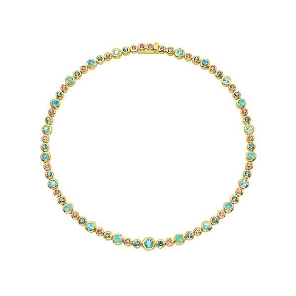 Mermaid Bubble Necklace Yellow Gold 14" by Logan Hollowell Jewelry