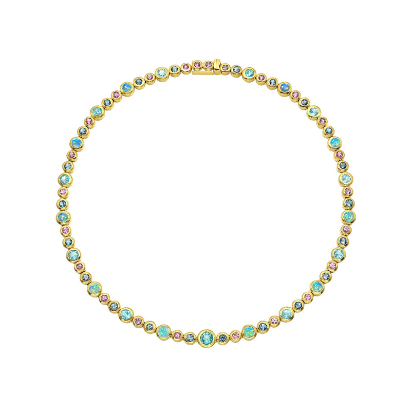 Mermaid Bubble Necklace Yellow Gold 14" by Logan Hollowell Jewelry