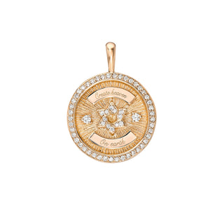 Star of David Coin with Pavé Border Pendant Rose Gold Pendant Only by Logan Hollowell Jewelry