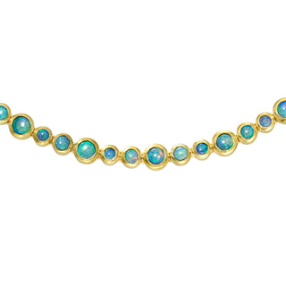 Australian Blue Opal Bubble Link Necklace by Logan Hollowell Jewelry