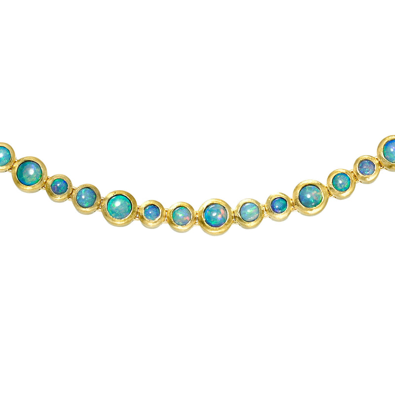 Australian Blue Opal Bubble Link Necklace by Logan Hollowell Jewelry