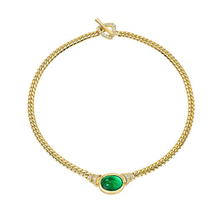 Cabochon Emerald Cuban Choker by Logan Hollowell Jewelry