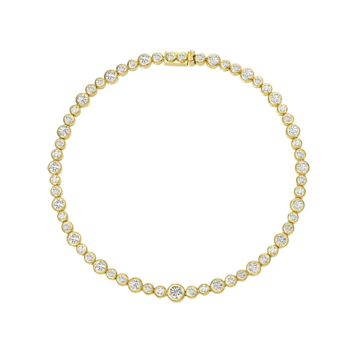Diamond Bubble Necklace MTR no Large Center Diamond Yellow Gold 14.25" by Logan Hollowell Jewelry