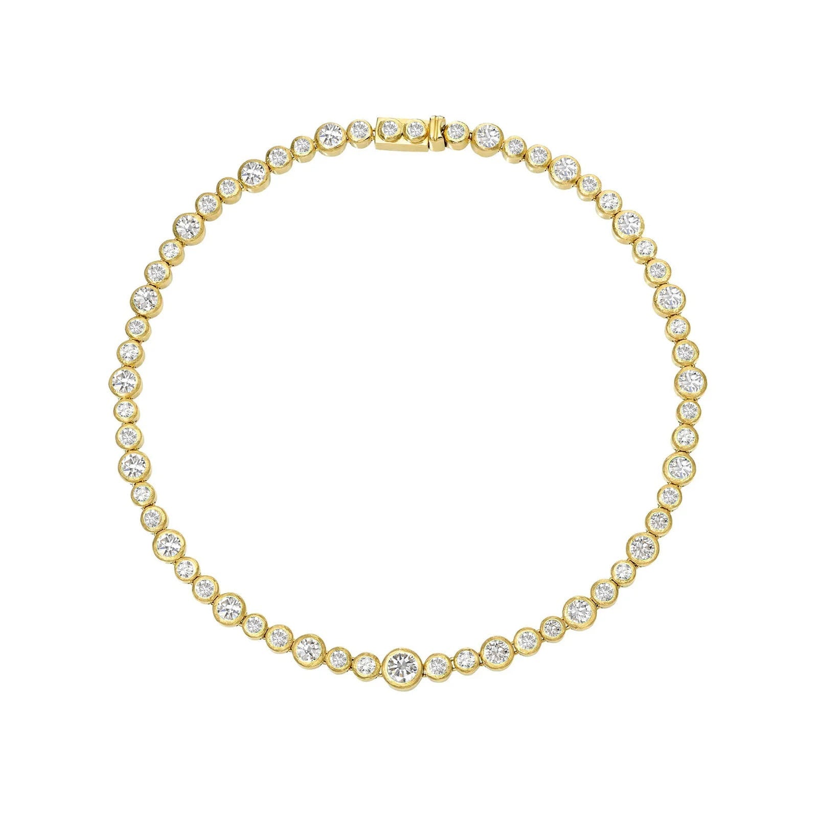 Diamond Bubble Necklace MTR no Large Center Diamond Yellow Gold 14.25" by Logan Hollowell Jewelry