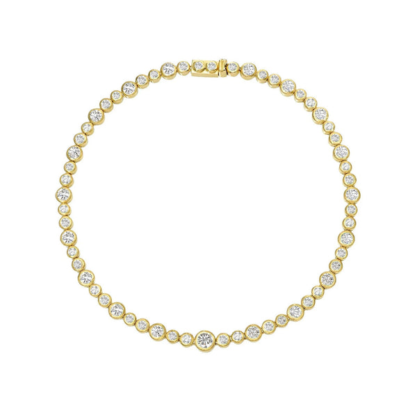 Diamond Bubble Necklace MTR no Large Center Diamond Yellow Gold 14.25" by Logan Hollowell Jewelry