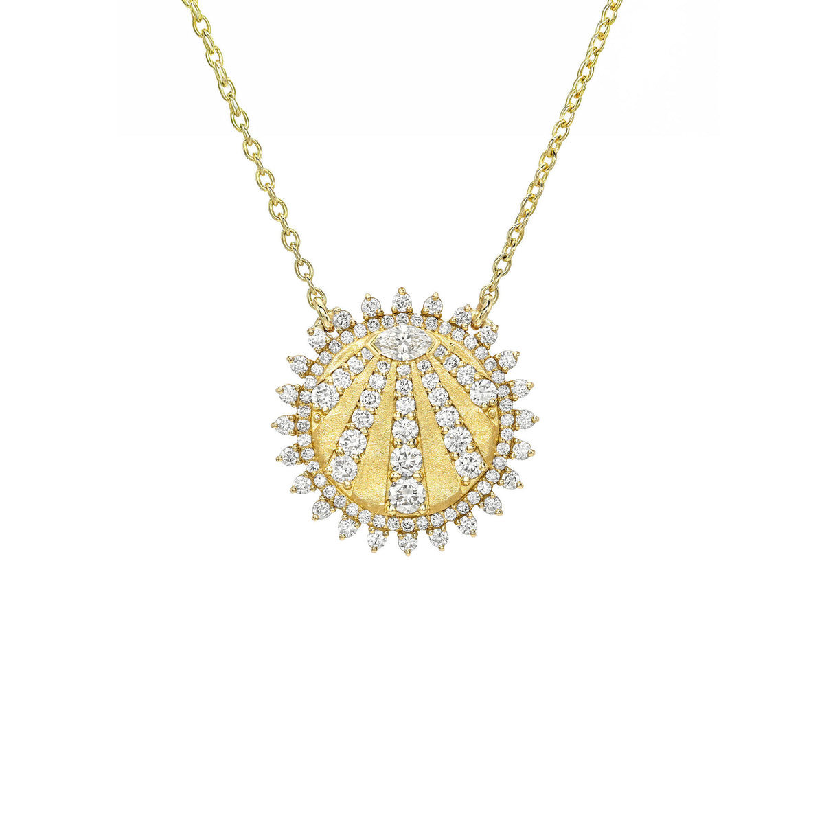Petite "You Are My Sunshine" Diamond Necklace 2.0 Yellow Gold by Logan Hollowell Jewelry