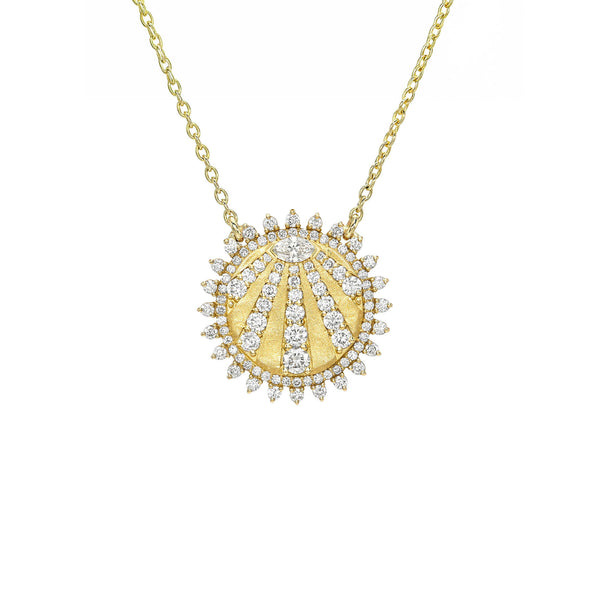 Petite "You Are My Sunshine" Diamond Necklace 2.0 Yellow Gold by Logan Hollowell Jewelry
