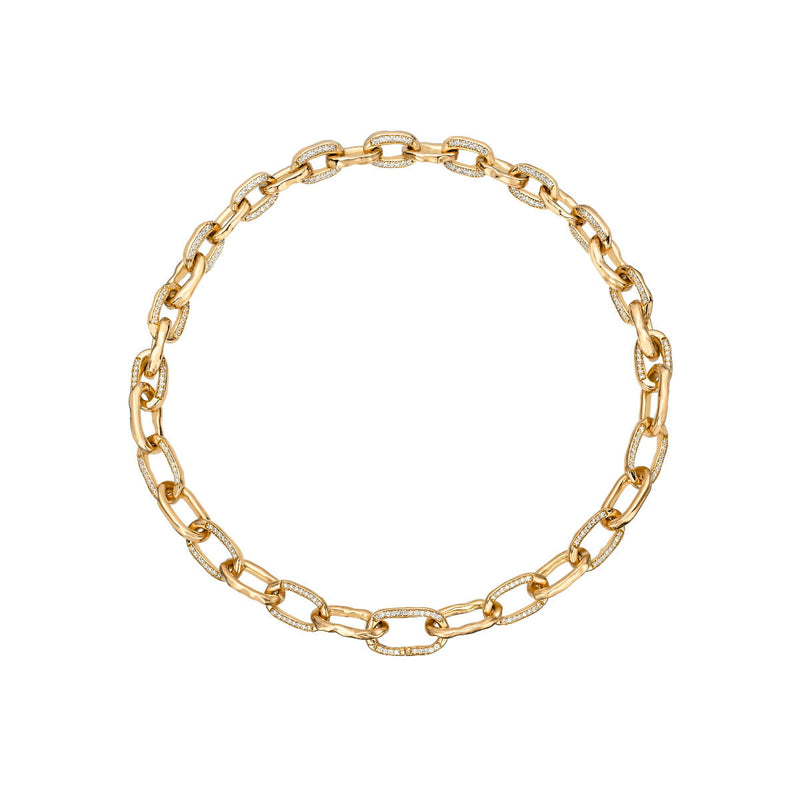 Graduated Atlantis Pavé Diamond Chain Necklace Rose Gold by Logan Hollowell Jewelry