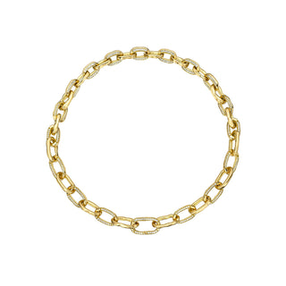 Graduated Atlantis Pavé Diamond Chain Necklace Yellow Gold by Logan Hollowell Jewelry