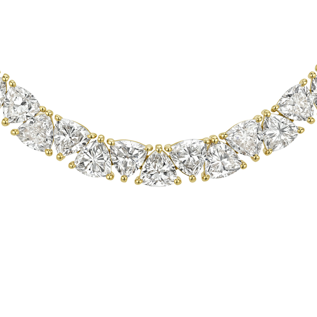 Petite Trillion Diamond Tennis Necklace