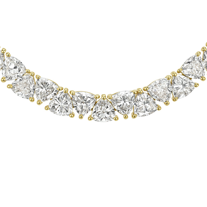 Petite Trillion Diamond Tennis Necklace by Logan Hollowell Jewelry