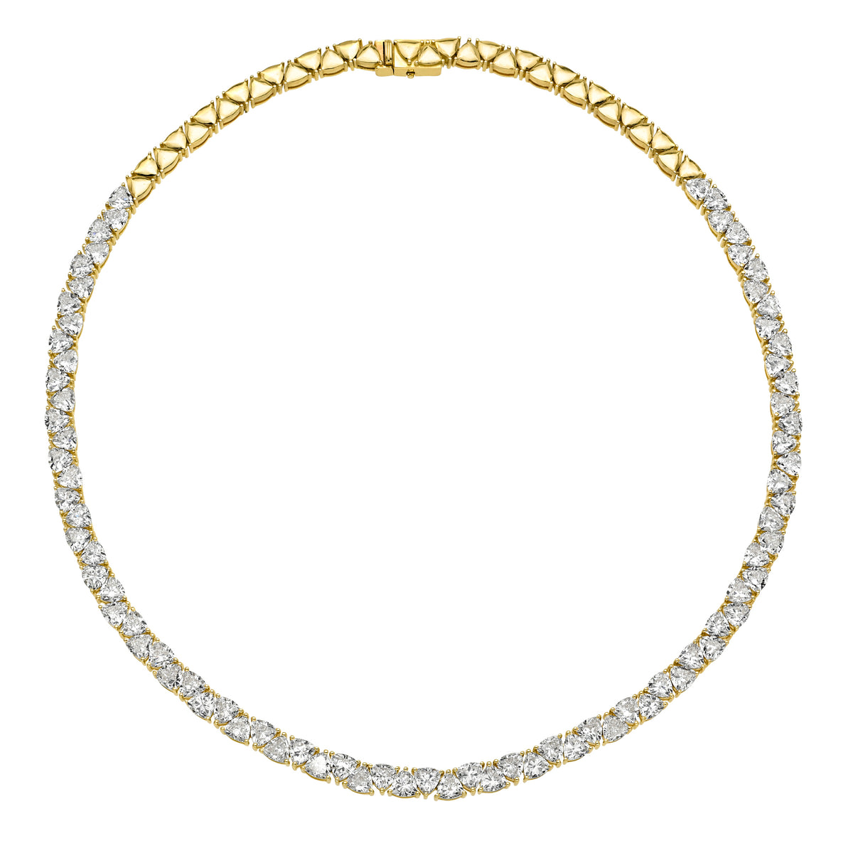 Petite Trillion Diamond Tennis Necklace